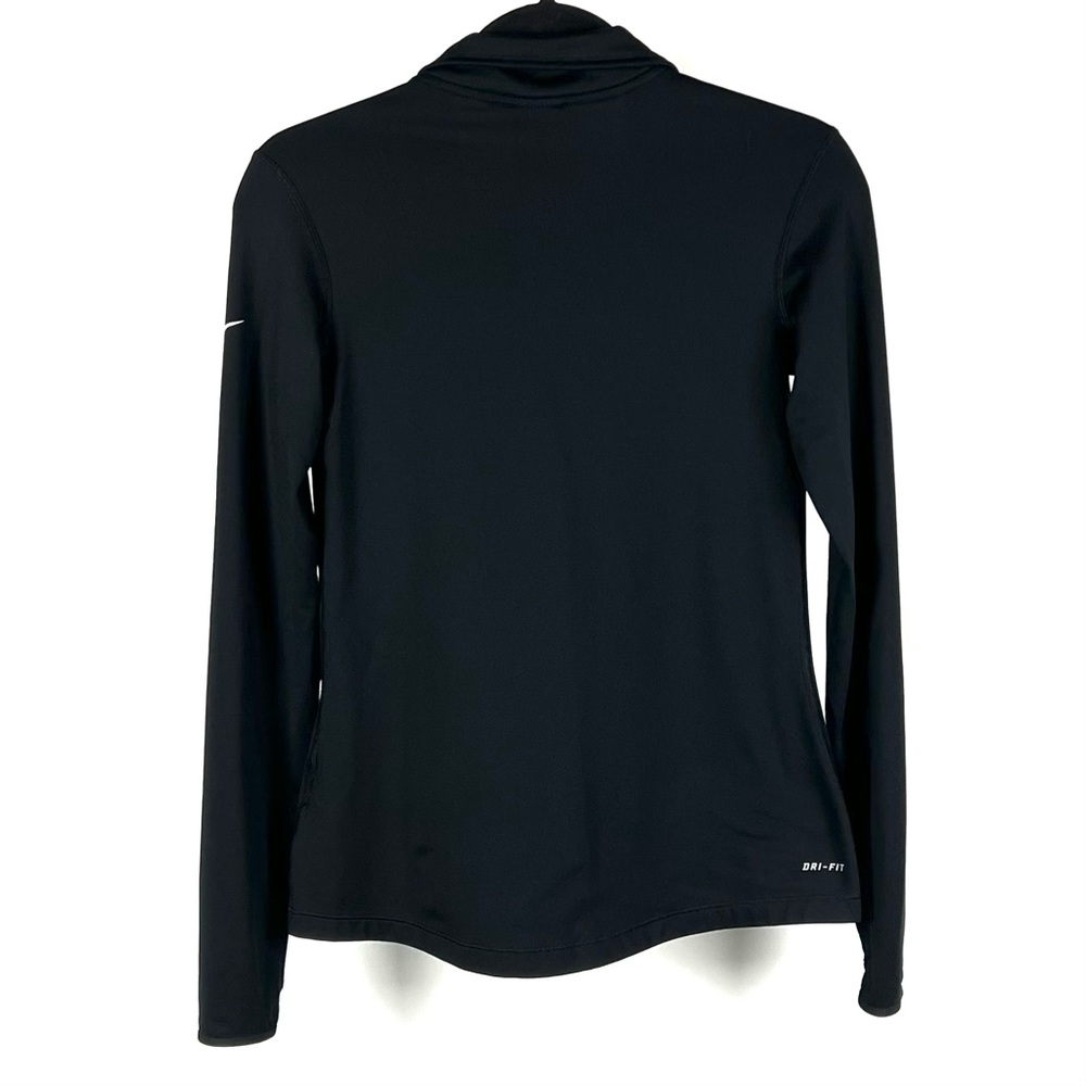 Nike Women's Dri-Fit Black Half Zip Thumb Holes Pullover Top - Picture 3 of 6